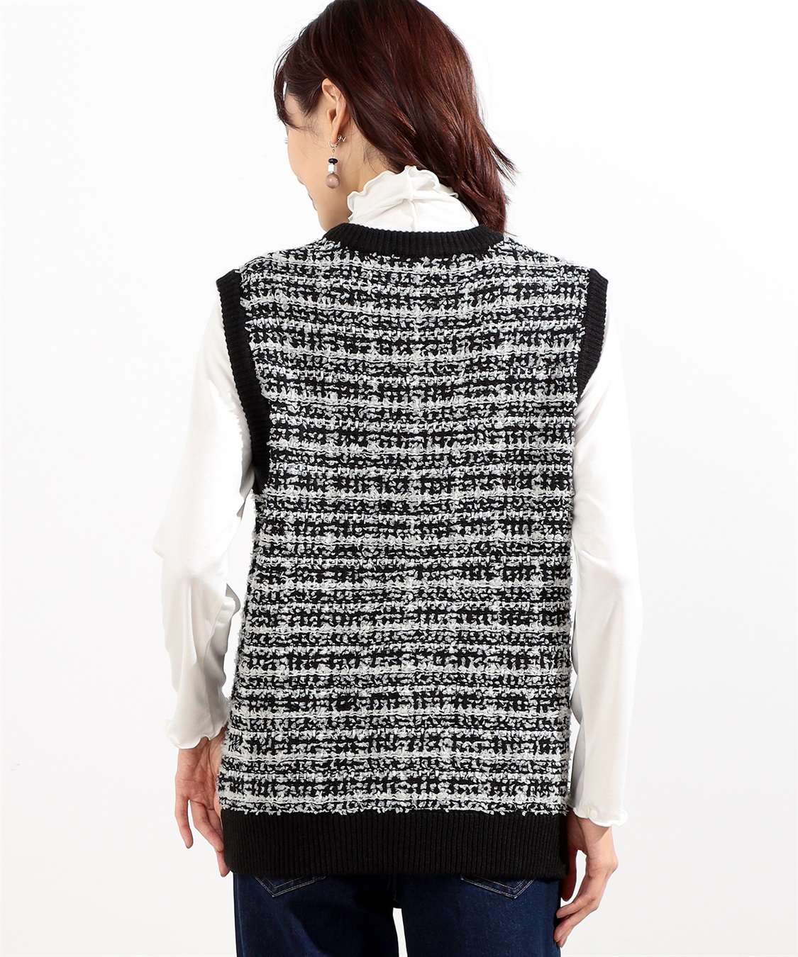 Petit Honfleur ツイードニットベスト_sub_3