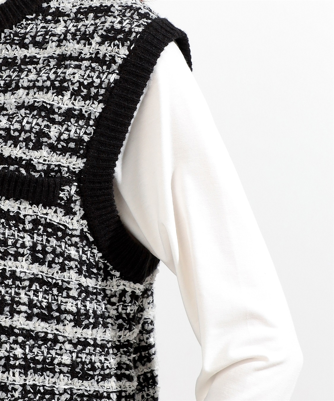 Petit Honfleur ツイードニットベスト_sub_5