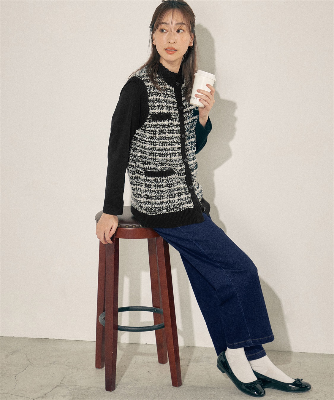 Petit Honfleur ツイードニットベスト_sub_10