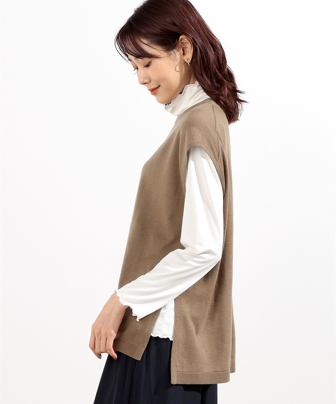 Petit Honfleur クルーネックベスト_sub_1