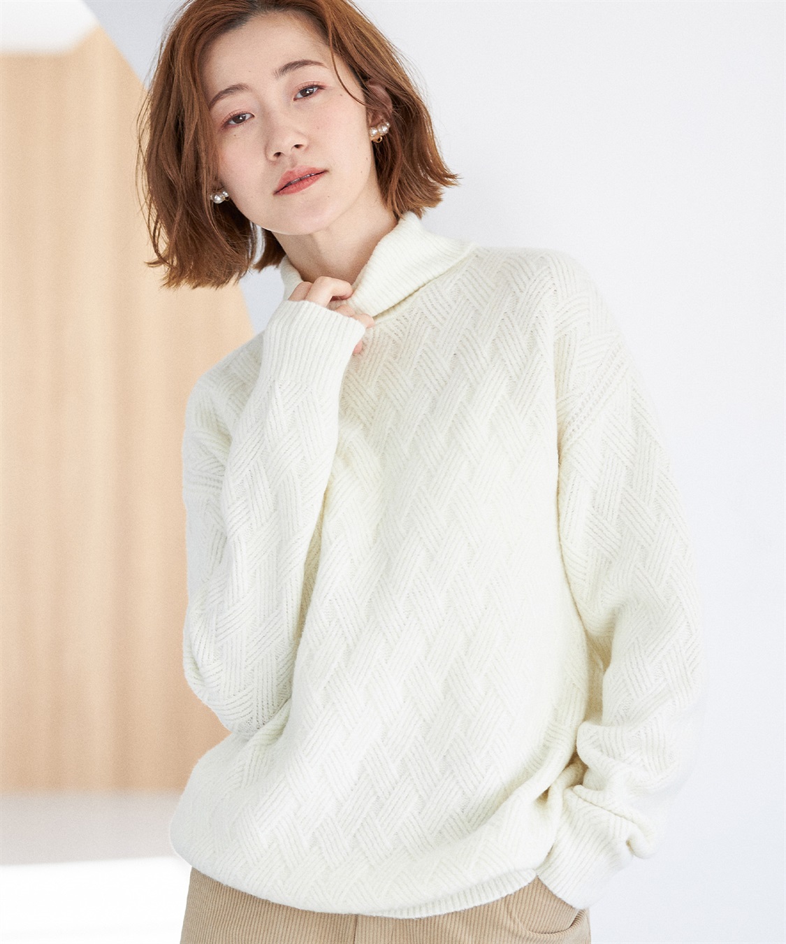 Petit Honfleur ジャガードハイネックプルオーバー_sub_10