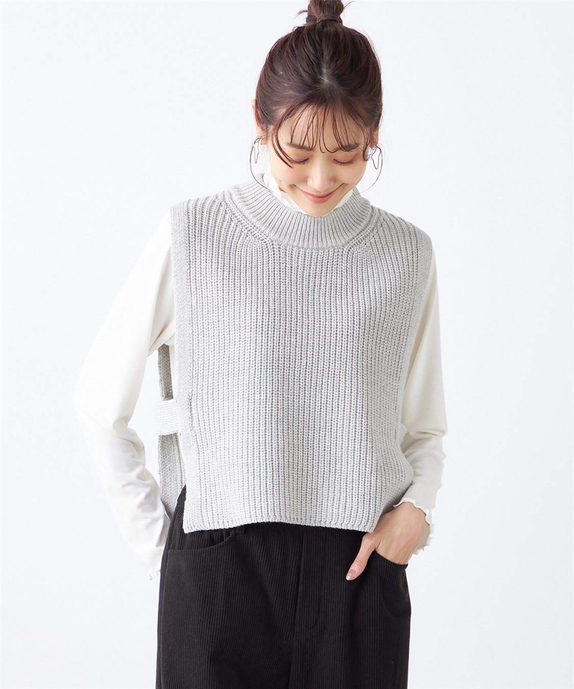 Petit Honfleur ニットショートベスト_sub_1