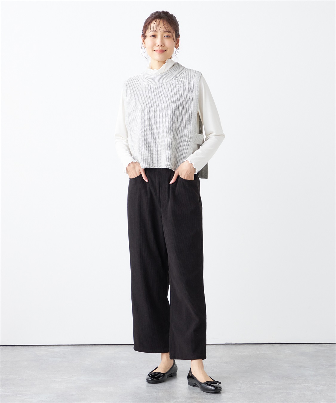 ニットショートベスト Petit Honfleur｜クロスプラス公式通販サイト