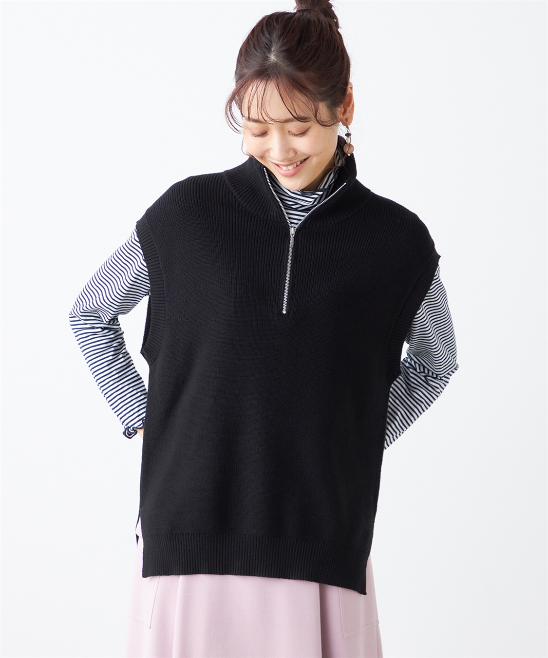 Petit Honfleur ジップニットベスト_sub_1