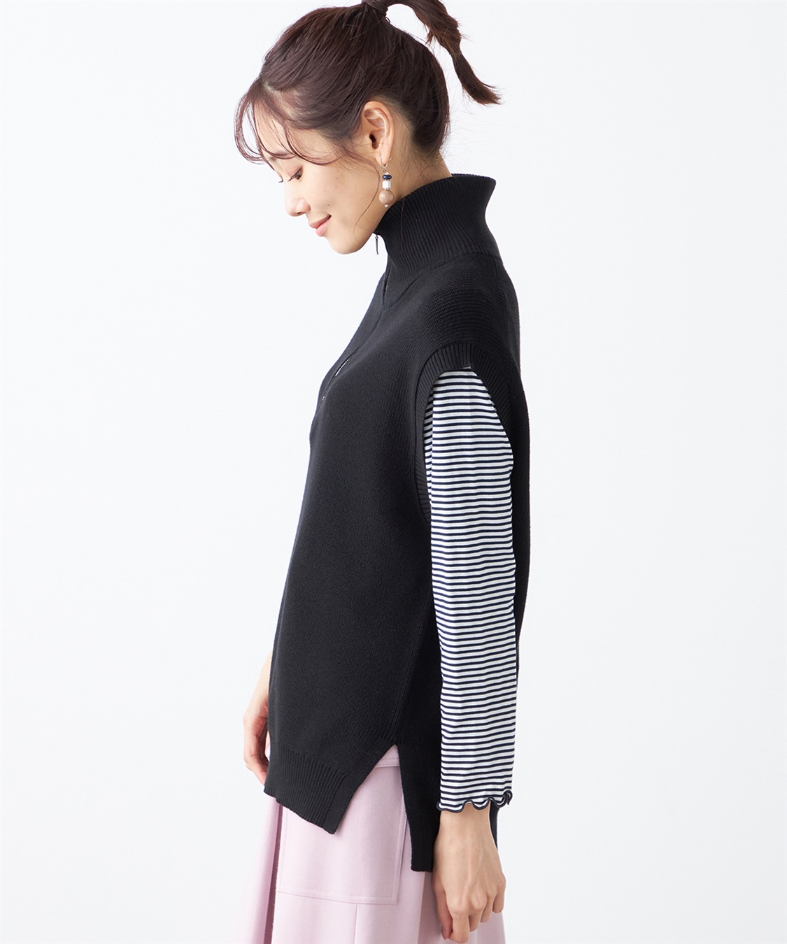 Petit Honfleur ジップニットベスト_sub_2