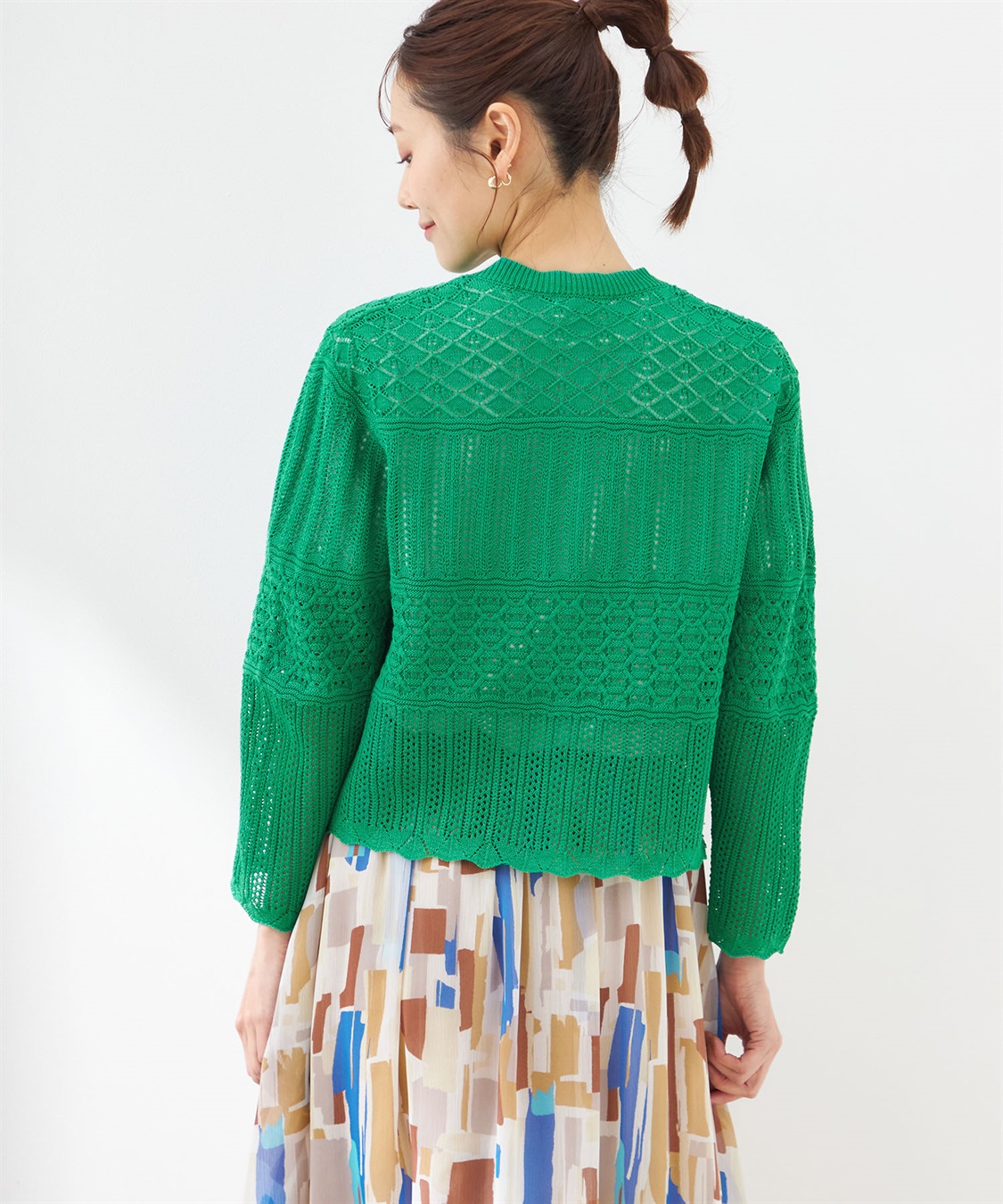 Petit Honfleur 透かし編みカーディガン_sub_5