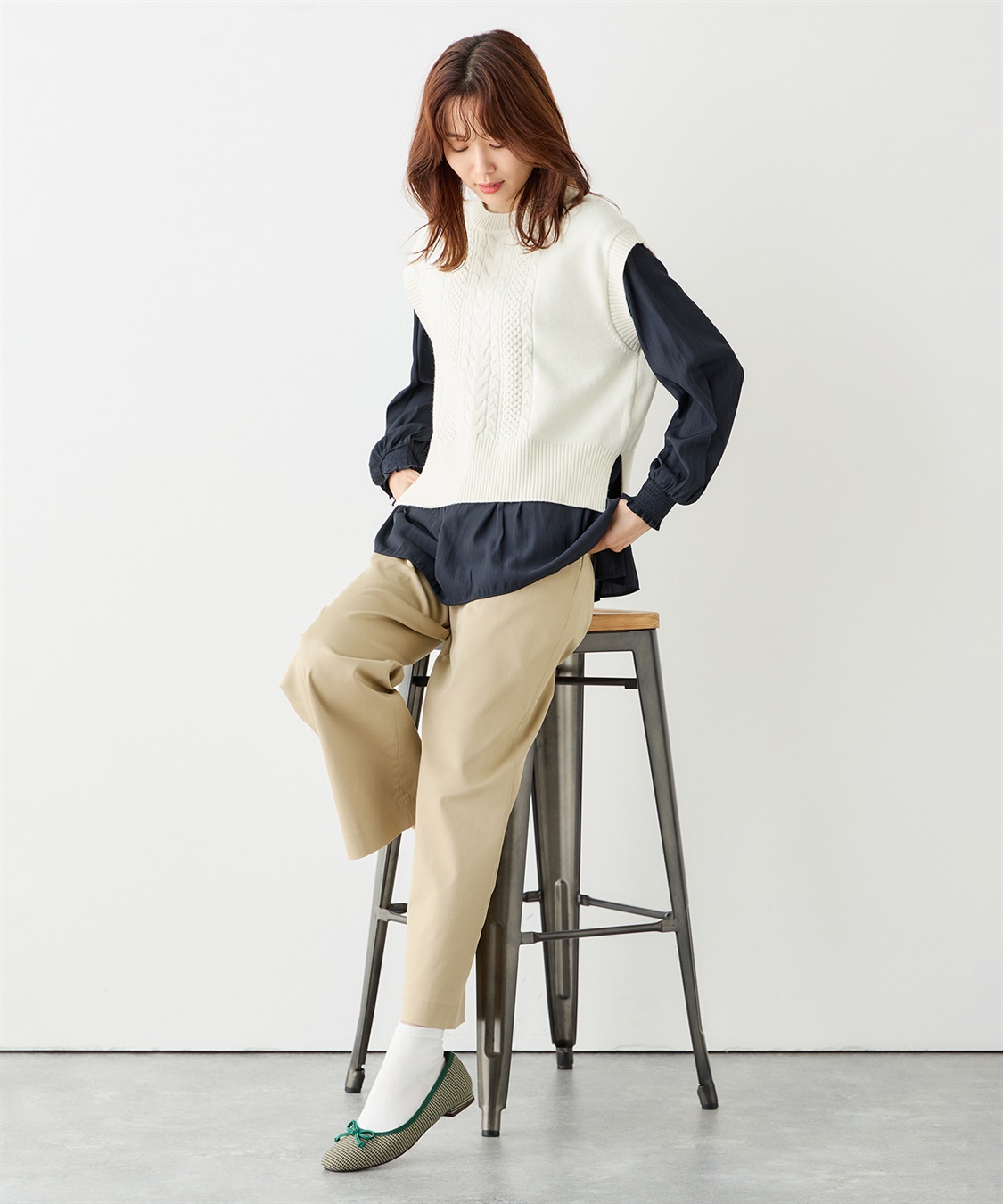 ショートニットベスト Petit Honfleur｜クロスプラス公式通販サイト