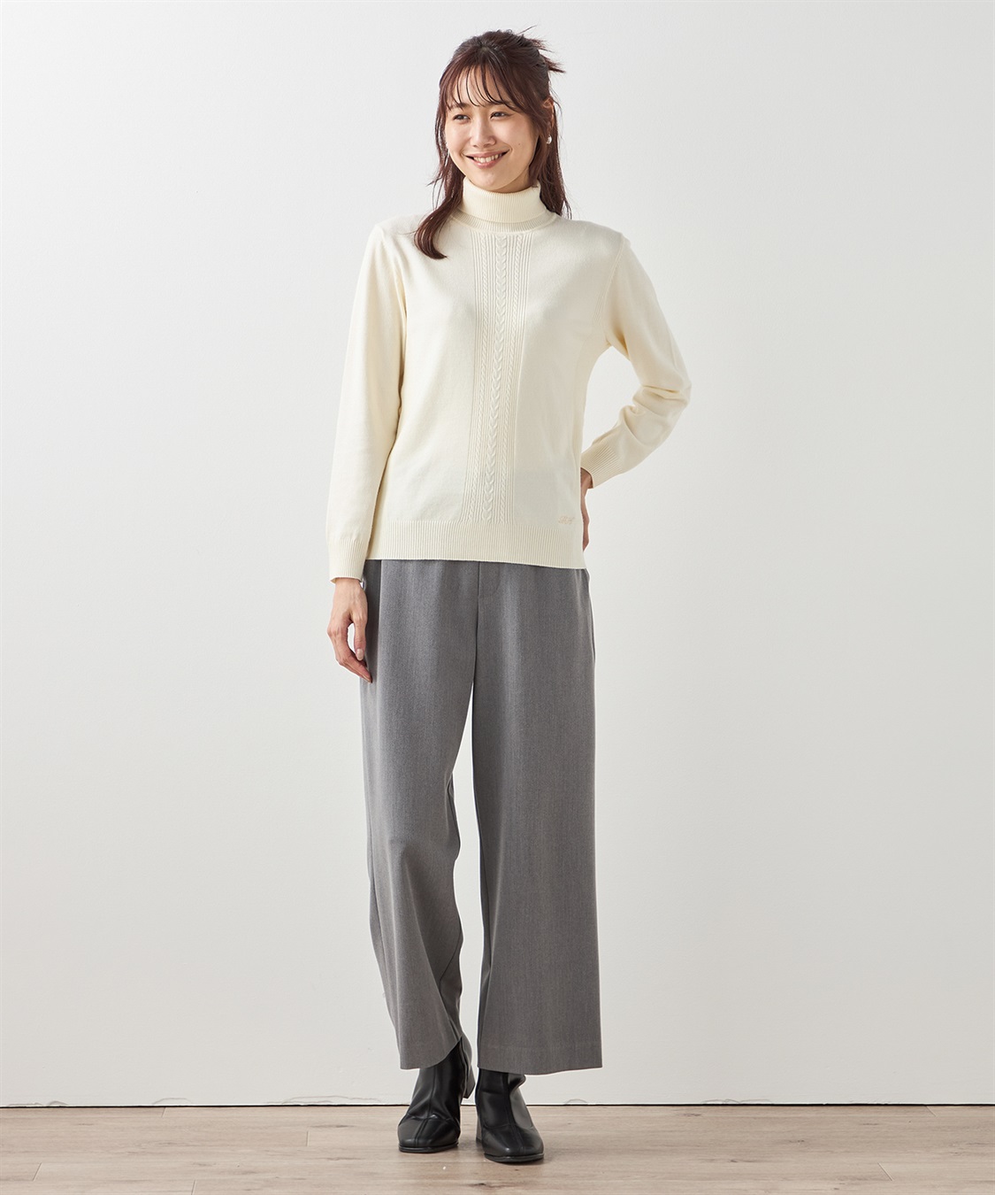 Petit Honfleur ケーブルタートルネックニットプルオーバー_sub_13