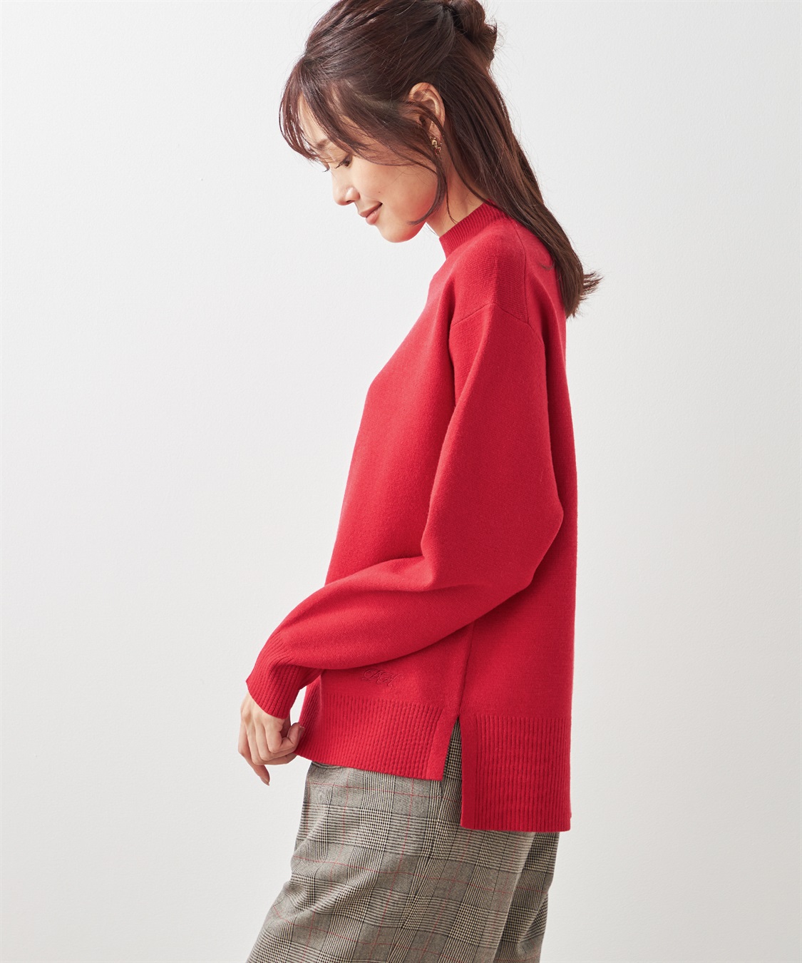 Petit Honfleur もちもちニットモックネックプルオーバー_sub_1