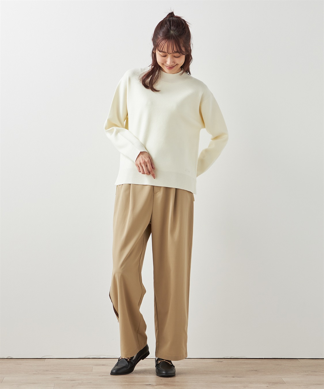 Petit Honfleur もちもちニットモックネックプルオーバー_sub_20