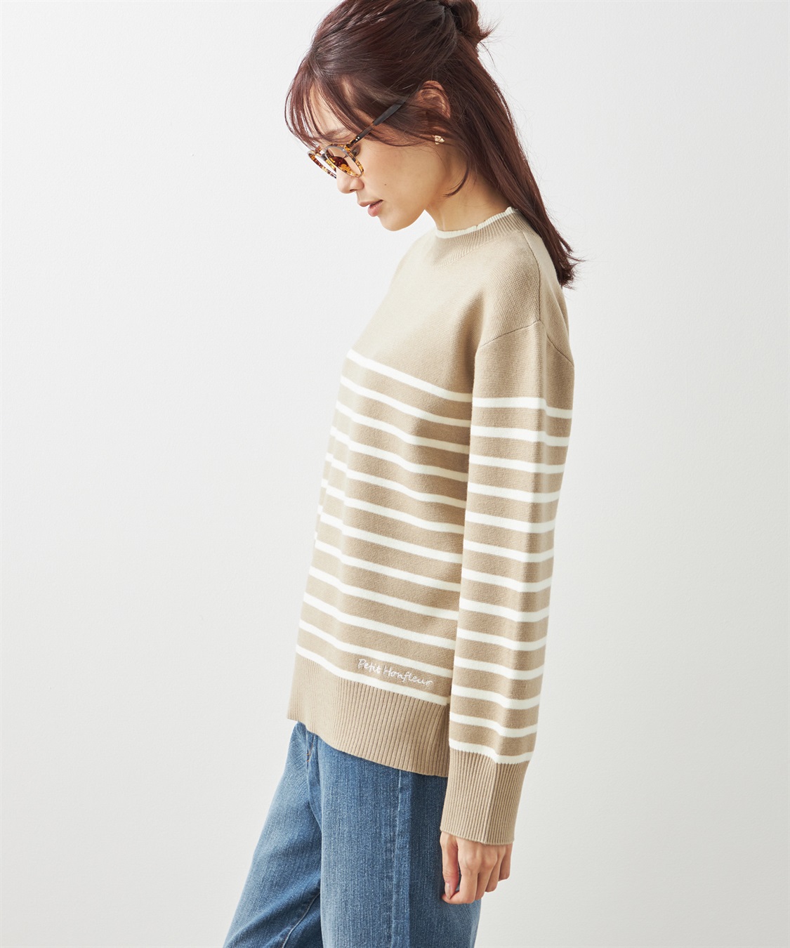 Petit Honfleur もちもちニットボーダーニットプルオーバー_sub_1