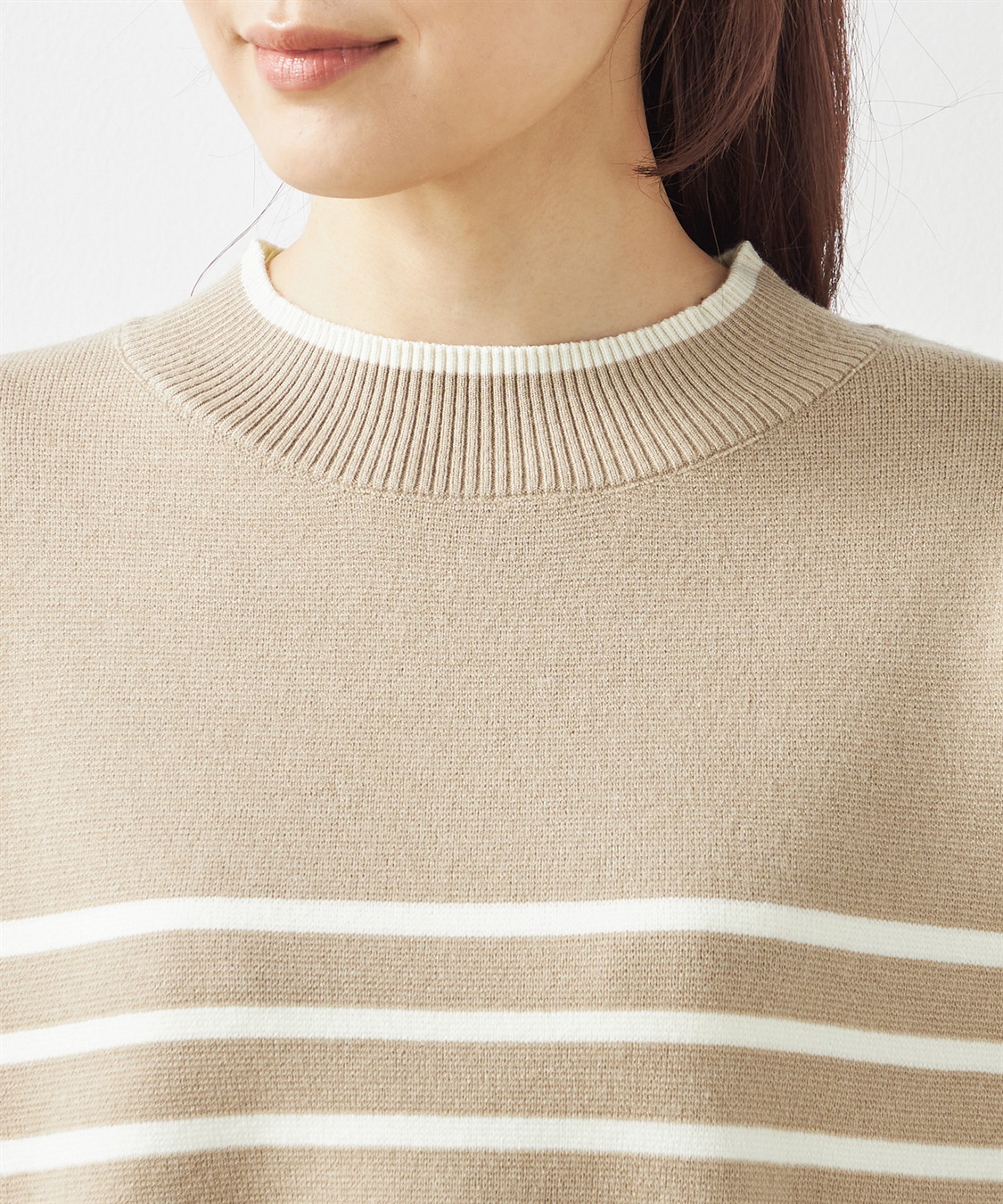 Petit Honfleur もちもちニットボーダーニットプルオーバー_sub_3