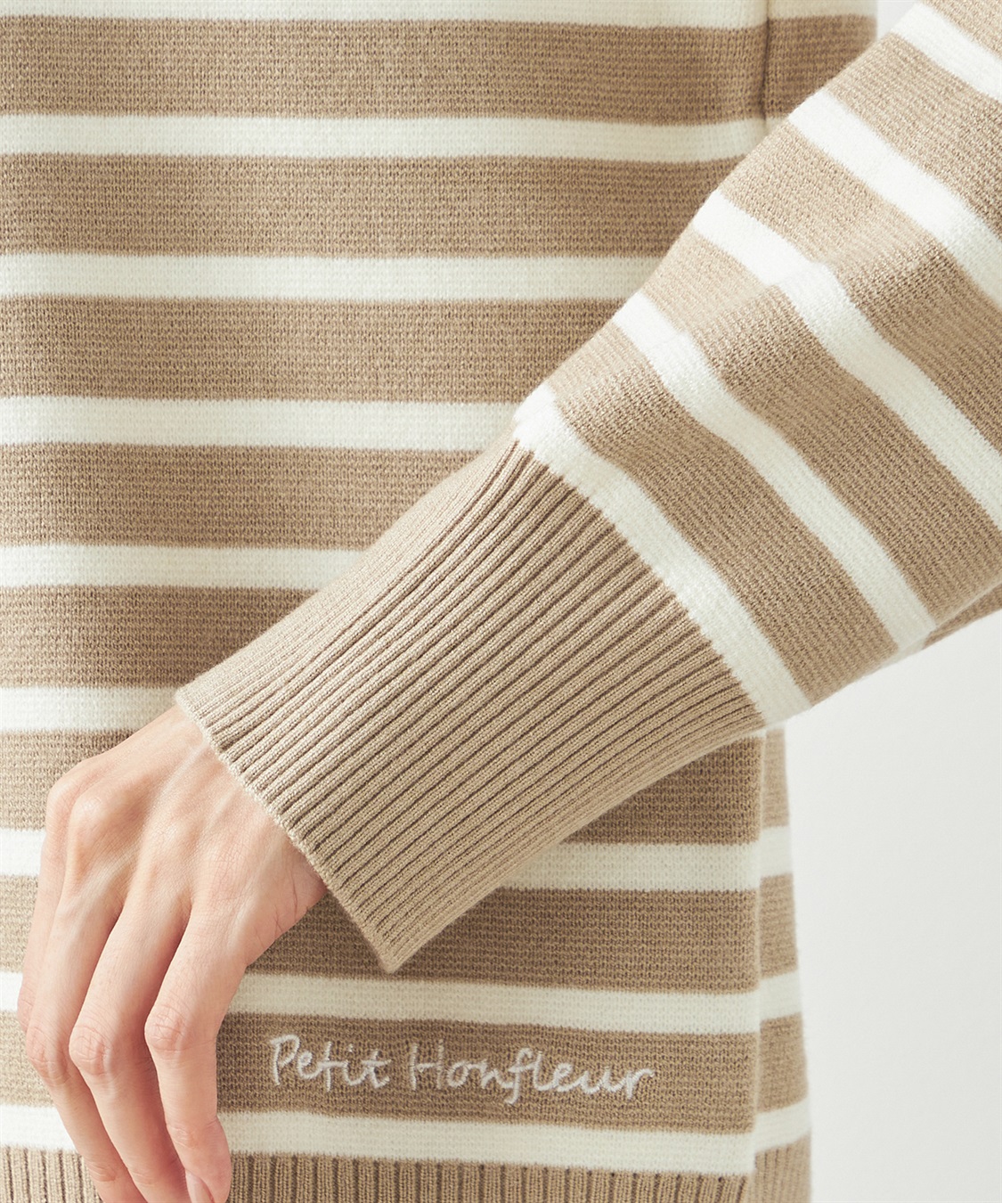 もちもちニットボーダーニットプルオーバー Petit Honfleur｜クロス