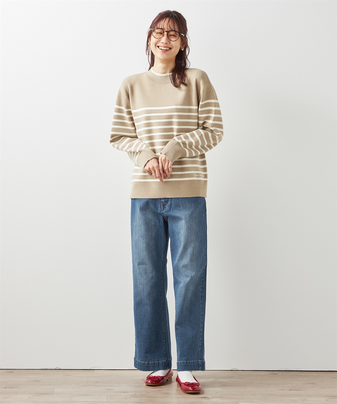 Petit Honfleur もちもちニットボーダーニットプルオーバー_sub_9