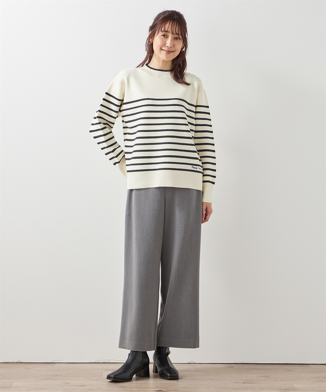 Petit Honfleur もちもちニットボーダーニットプルオーバー_sub_12