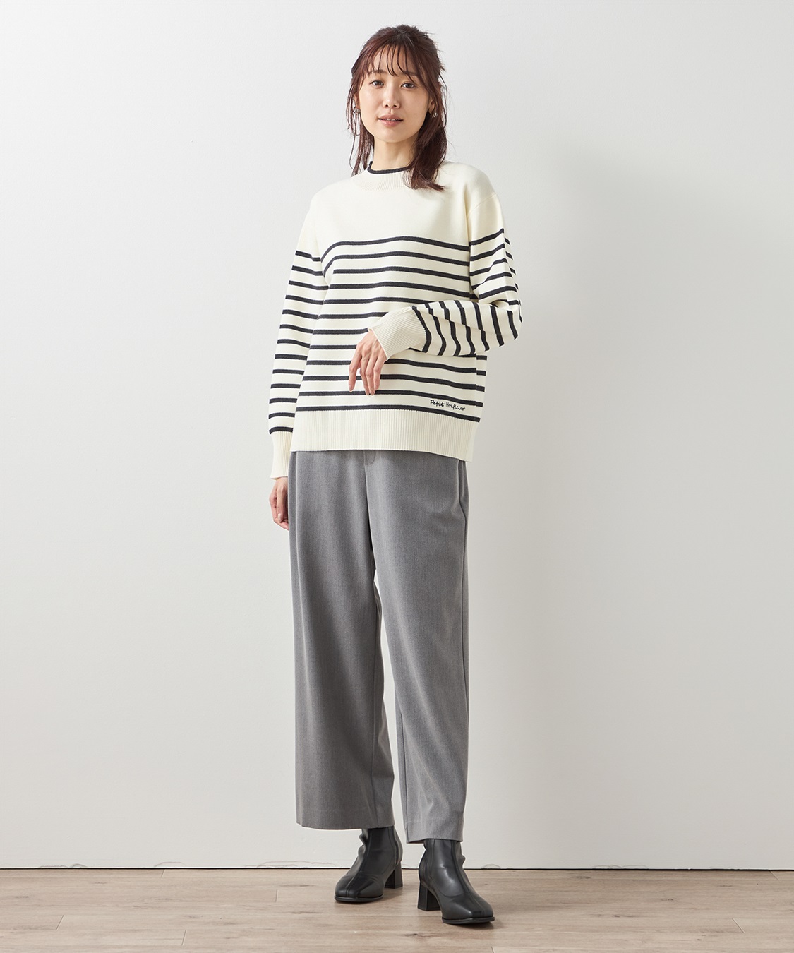 Petit Honfleur もちもちニットボーダーニットプルオーバー_sub_13