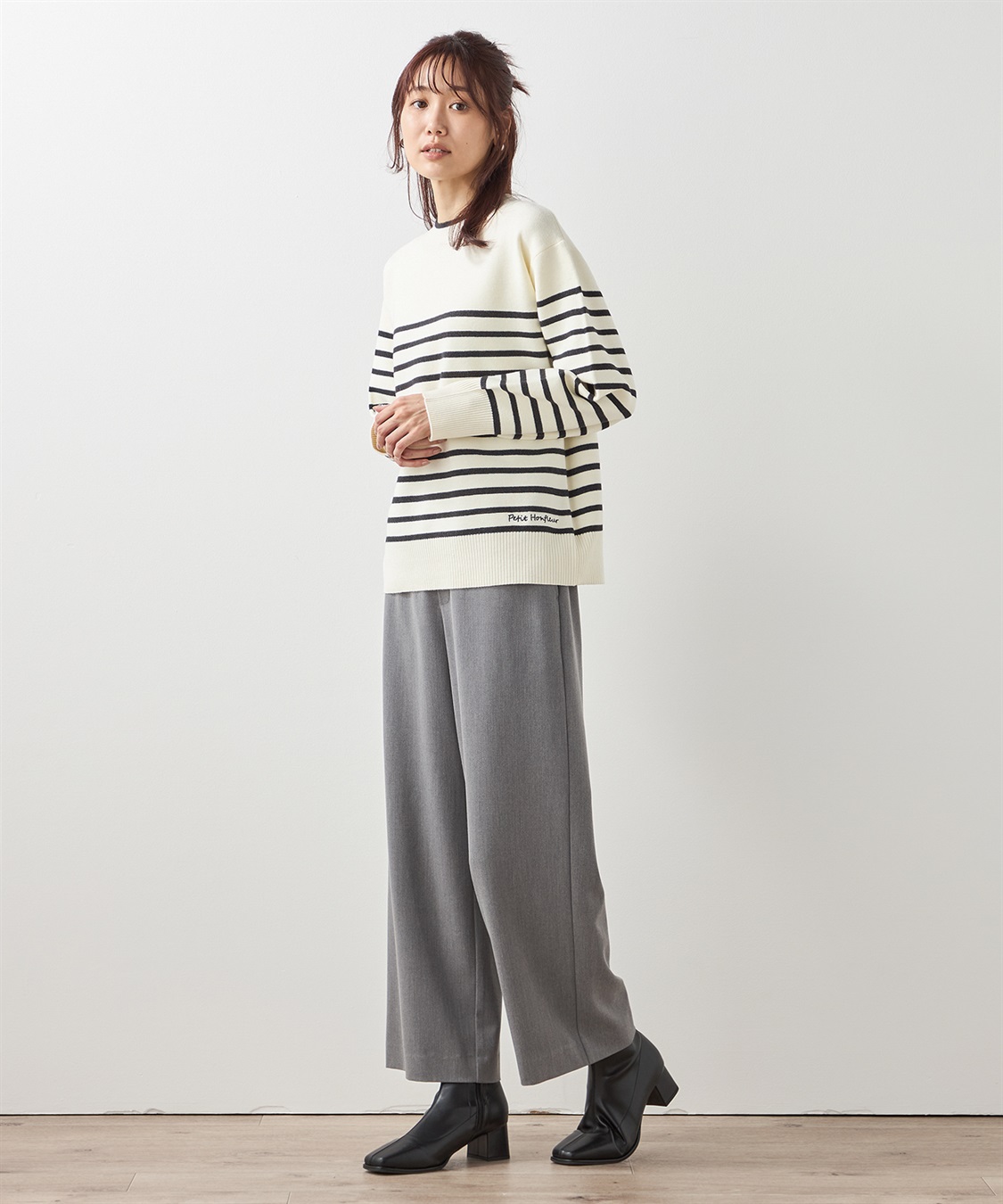 Petit Honfleur もちもちニットボーダーニットプルオーバー_sub_14