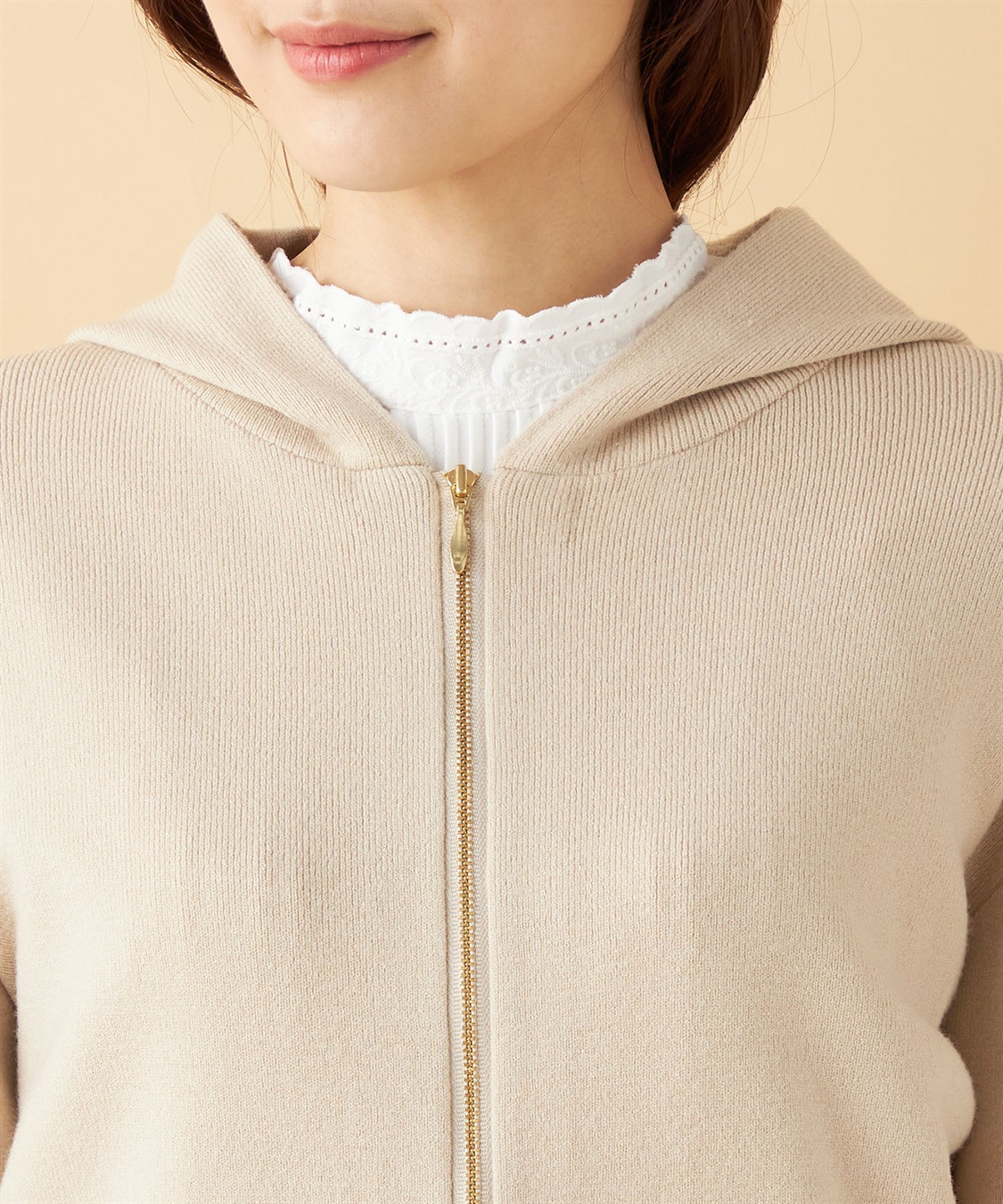 Petit Honfleur もちもちニットジップパーカー_sub_3