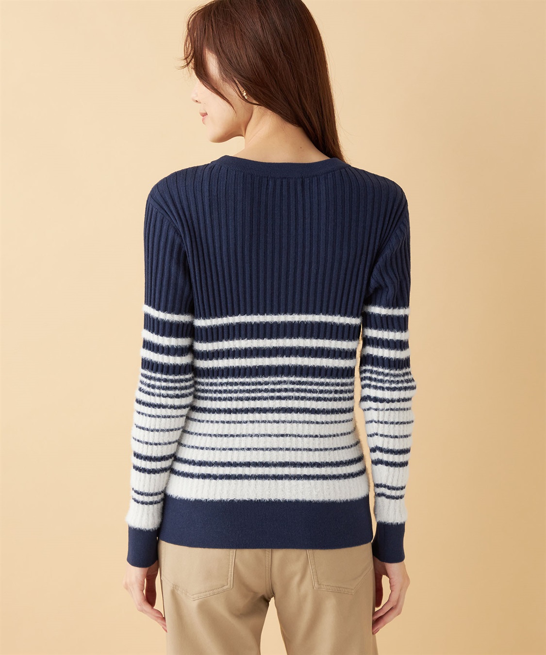 Petit Honfleur ファーボーダーニットプルオーバー_sub_2