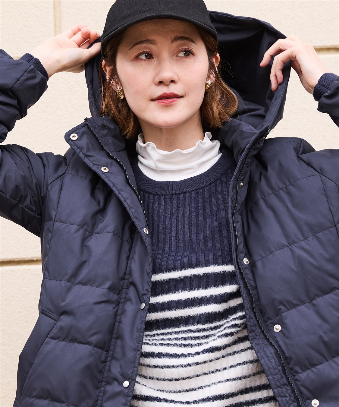 Petit Honfleur ファーボーダーニットプルオーバー_sub_14