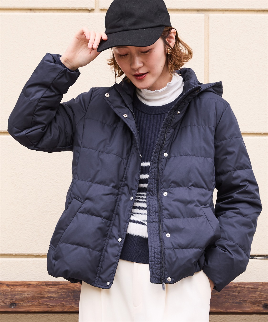 Petit Honfleur ファーボーダーニットプルオーバー_sub_15