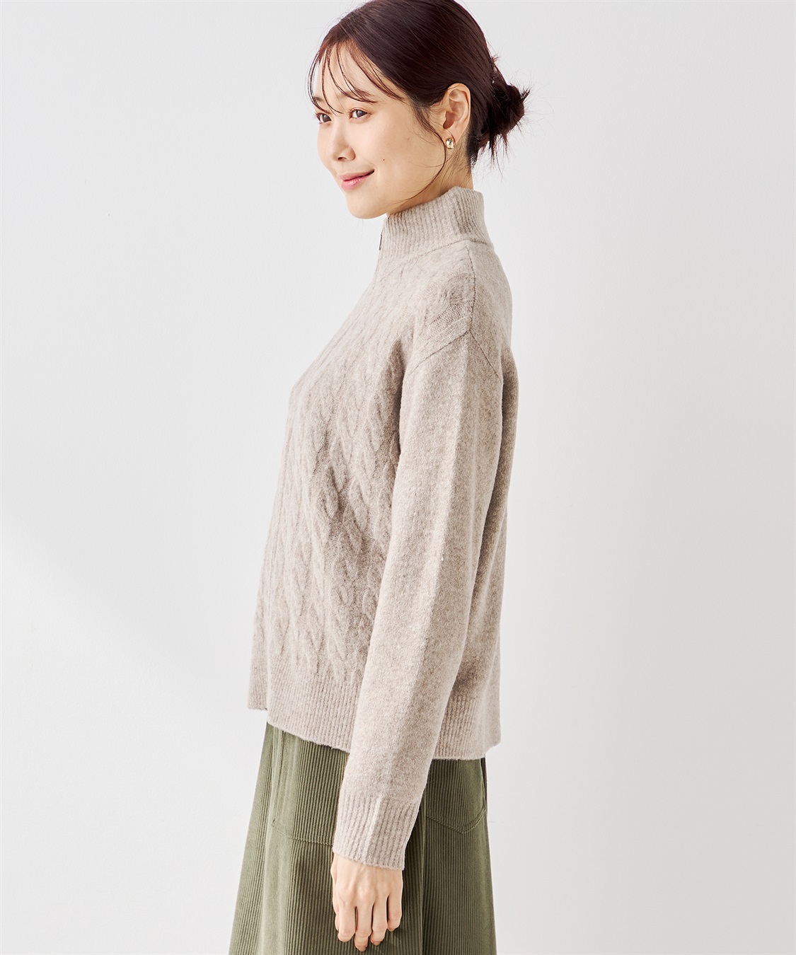 Petit Honfleur ケーブルジップカーディガン_sub_4