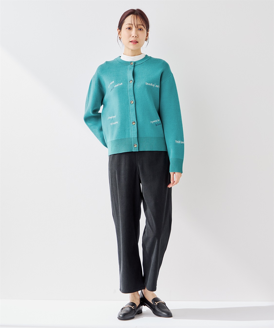 Petit Honfleur メッセージ刺しゅうカーディガン_sub_12