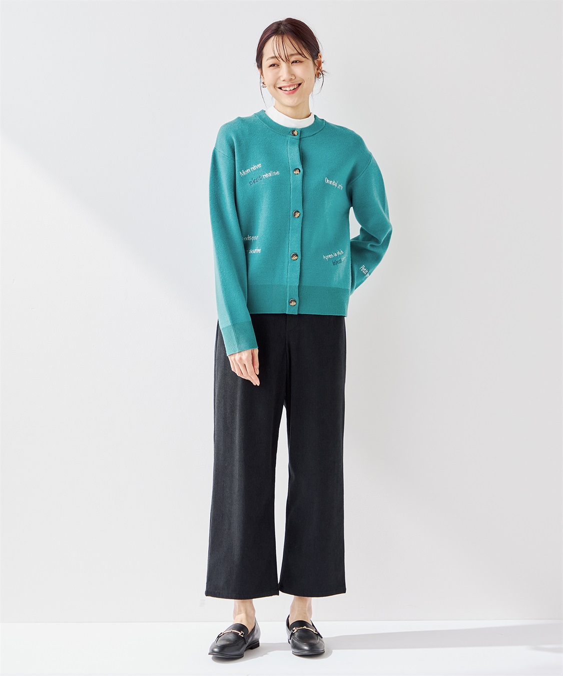 Petit Honfleur メッセージ刺しゅうカーディガン_sub_13