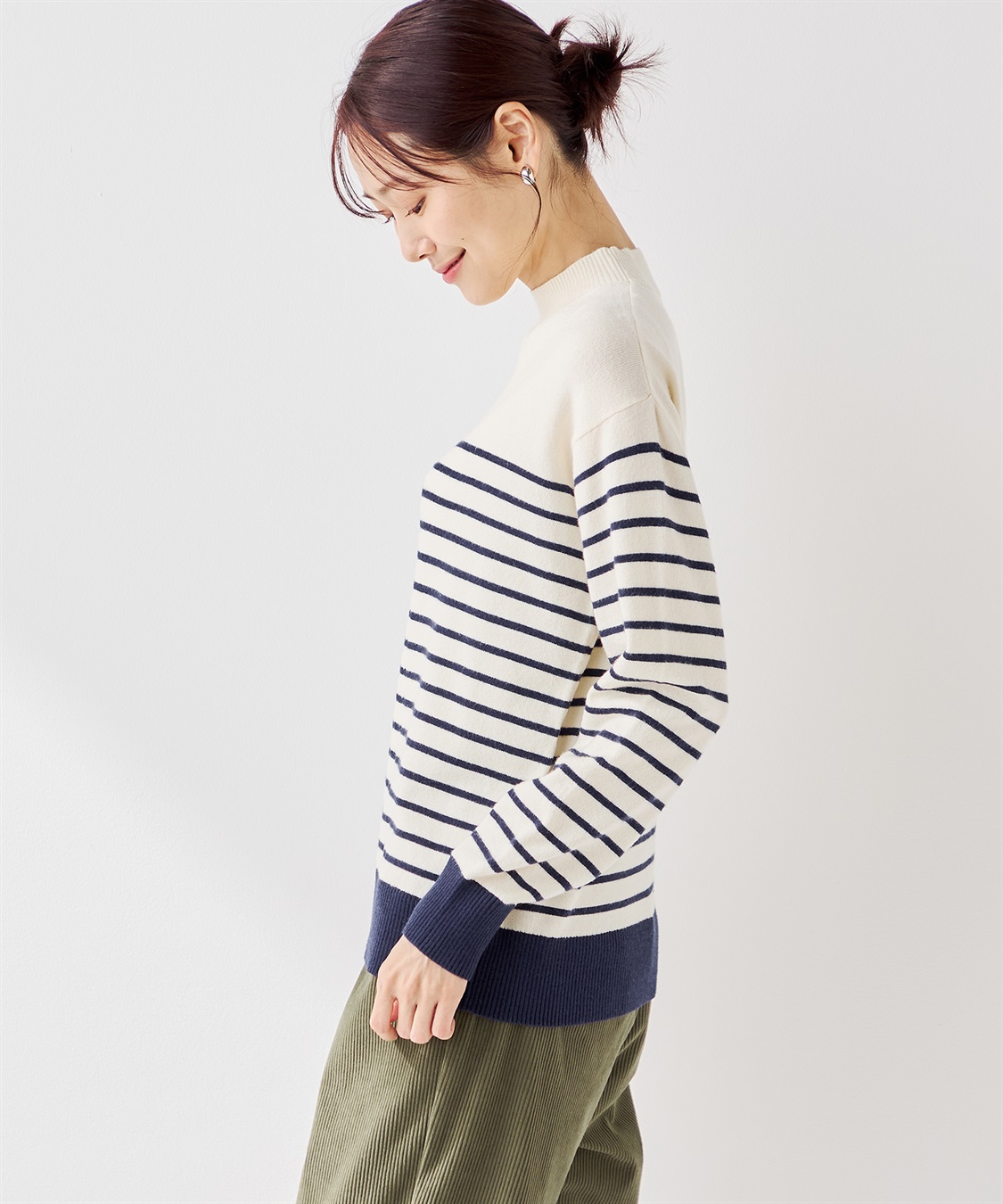 Petit Honfleur パネルボーダーニットプルオーバー_sub_2