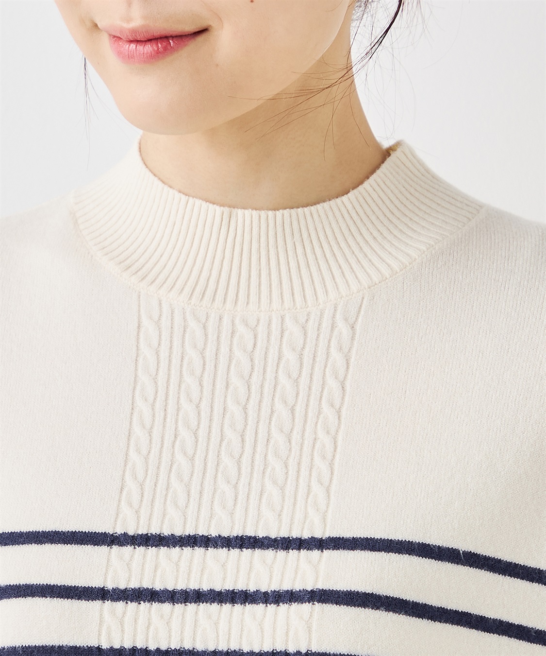 Petit Honfleur パネルボーダーニットプルオーバー_sub_4