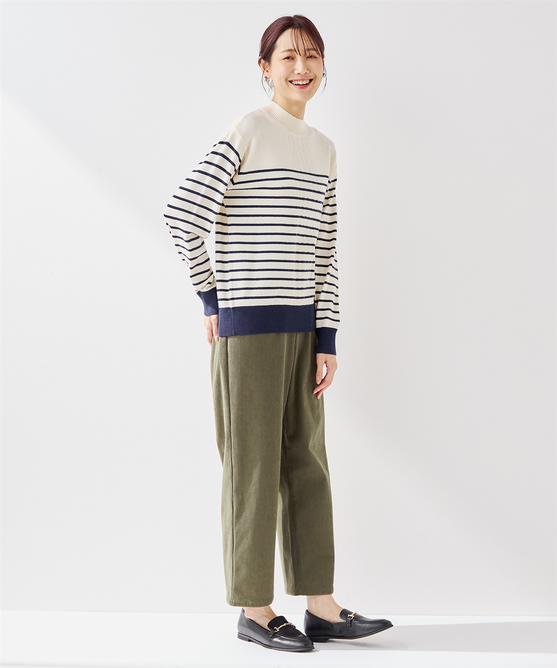 Petit Honfleur パネルボーダーニットプルオーバー_sub_10