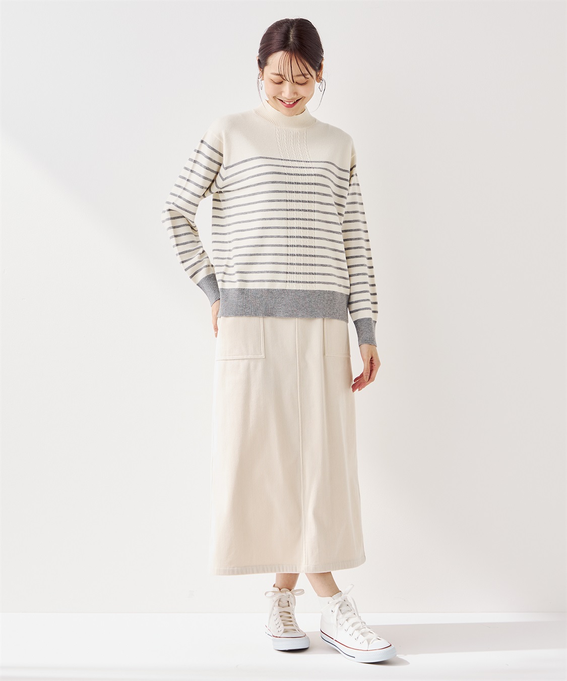 Petit Honfleur パネルボーダーニットプルオーバー_sub_15