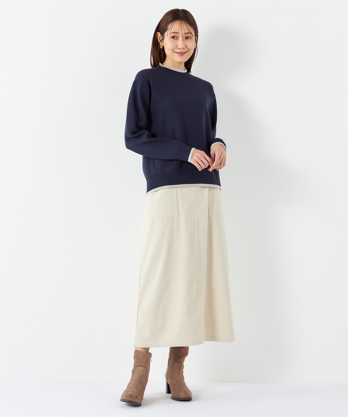 Petit Honfleur バイカラーニットプルオーバー_sub_15