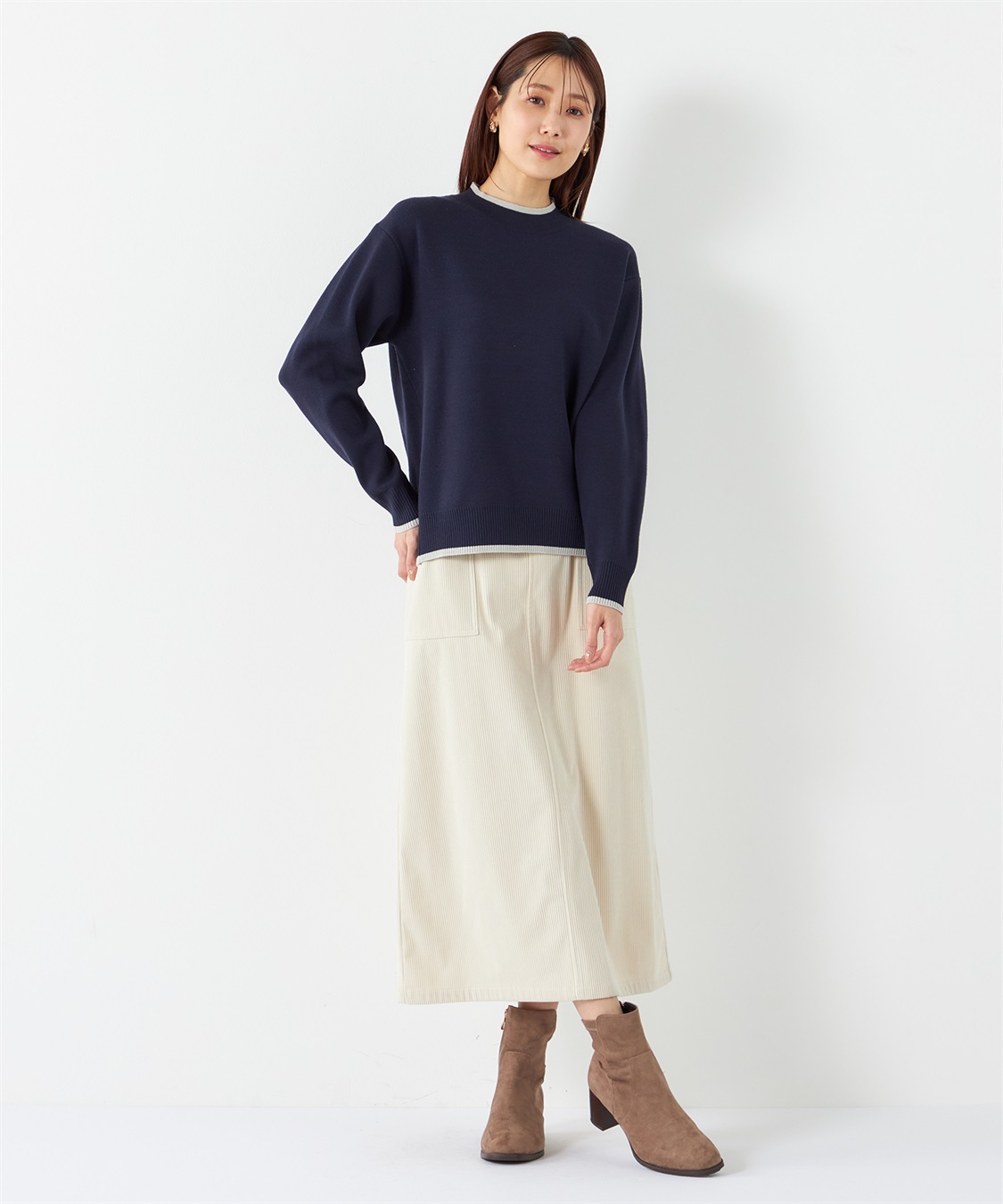 Petit Honfleur バイカラーニットプルオーバー_sub_16