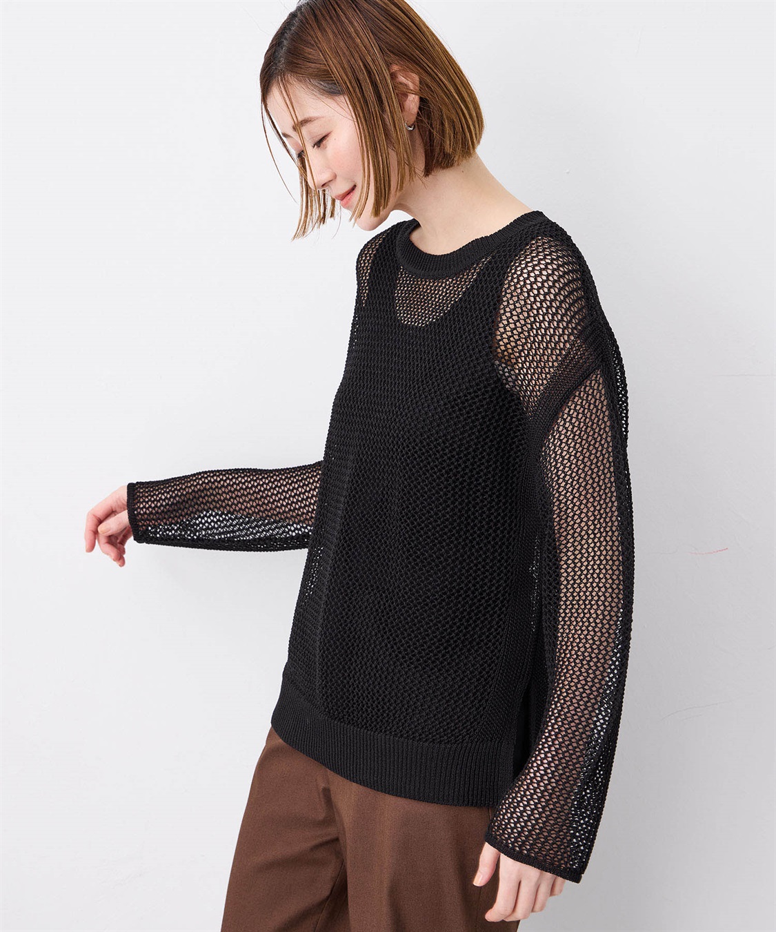 Petit Honfleur メッシュニットプルオーバー_sub_2