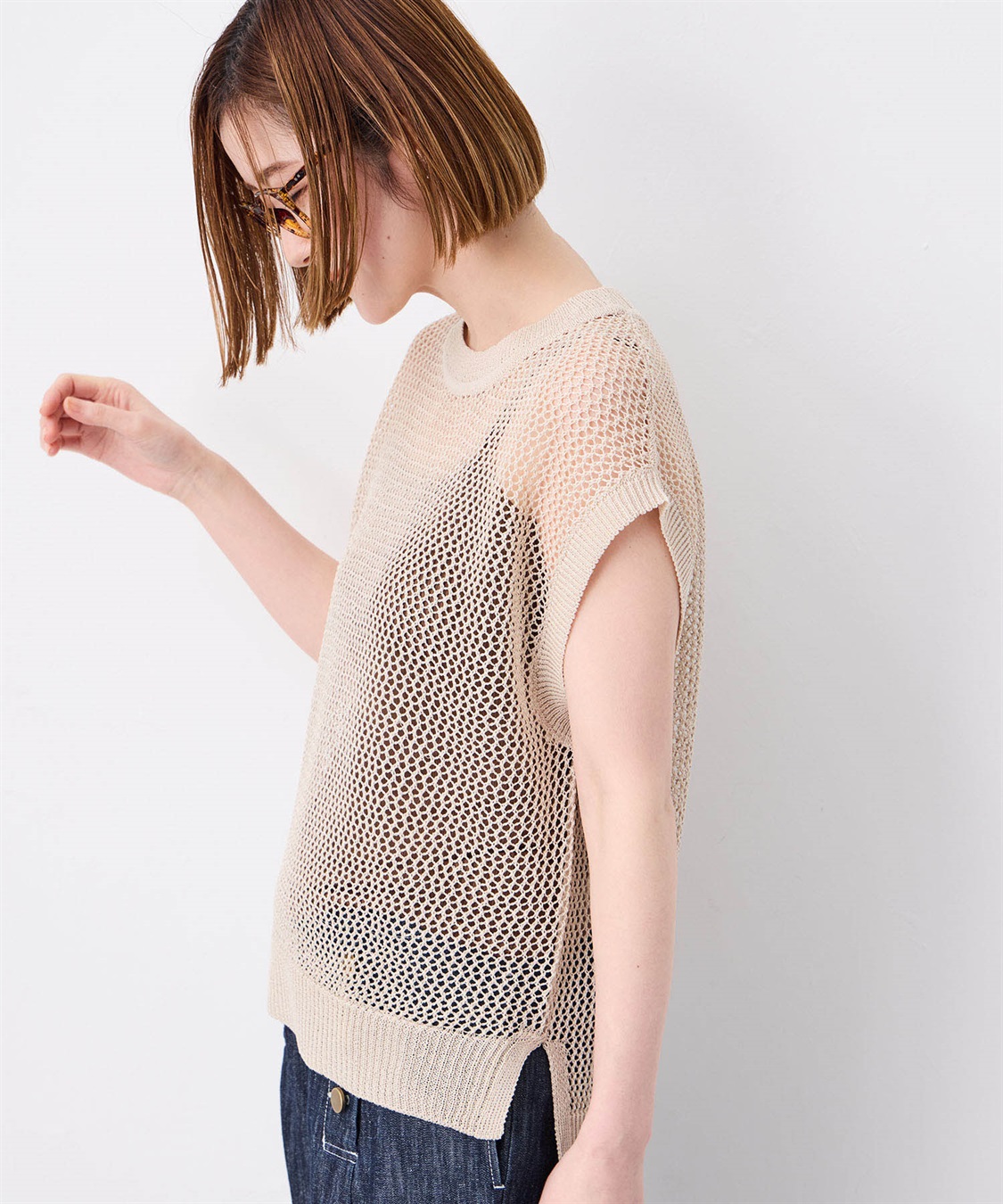Petit Honfleur メッシュニットベスト_sub_1