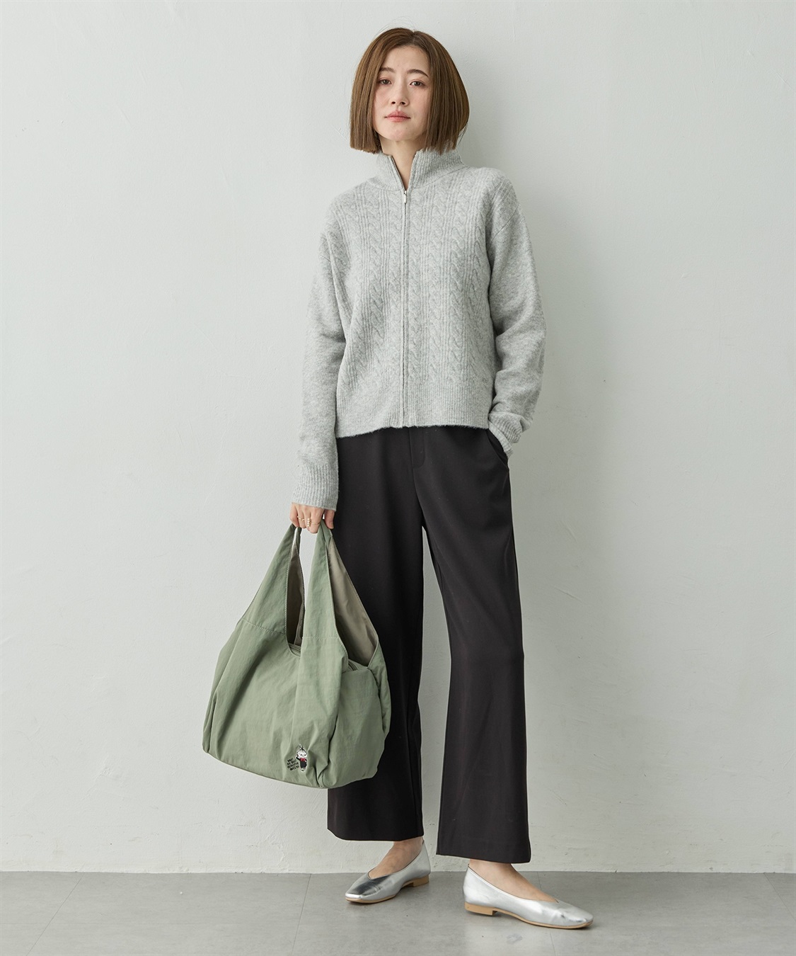 Petit Honfleur ケーブルZIPニットカーディガン【ハンドウォッシャブル】_sub_12