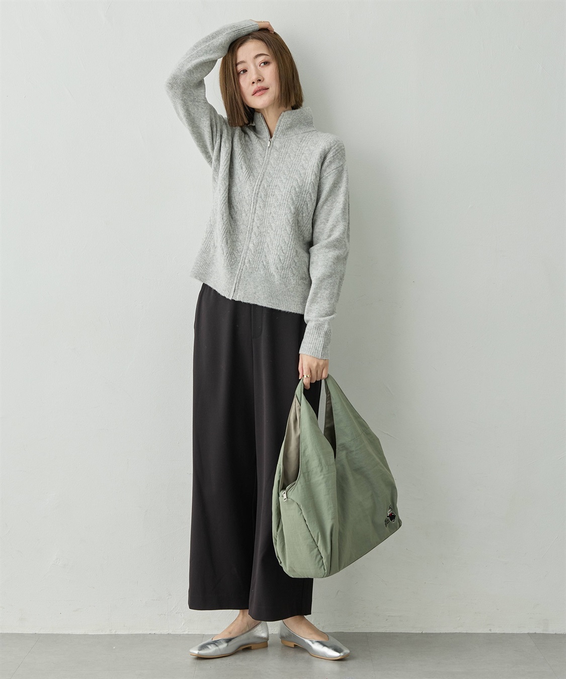 Petit Honfleur ケーブルZIPニットカーディガン【ハンドウォッシャブル】_sub_14