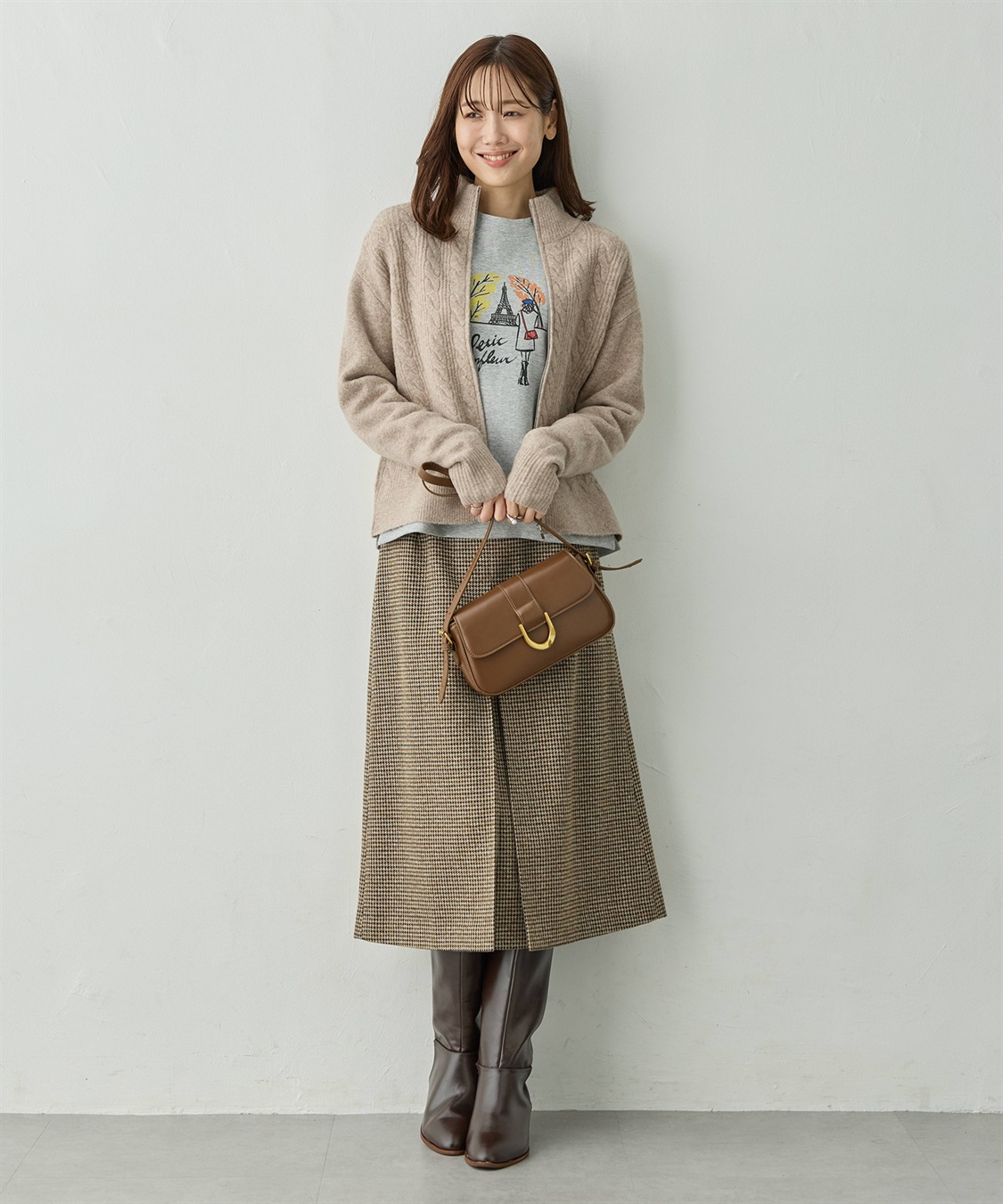 Petit Honfleur ケーブルZIPニットカーディガン【ハンドウォッシャブル】_sub_15