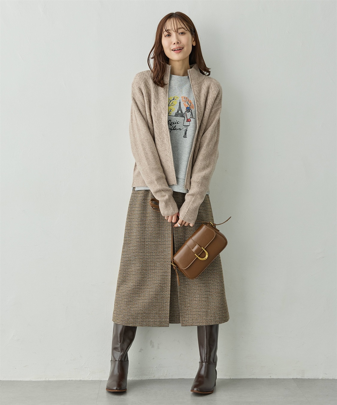 Petit Honfleur ケーブルZIPニットカーディガン【ハンドウォッシャブル】_sub_16