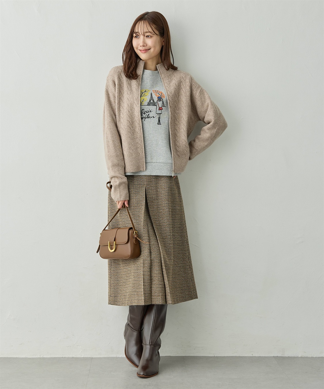 Petit Honfleur ケーブルZIPニットカーディガン【ハンドウォッシャブル】_sub_17