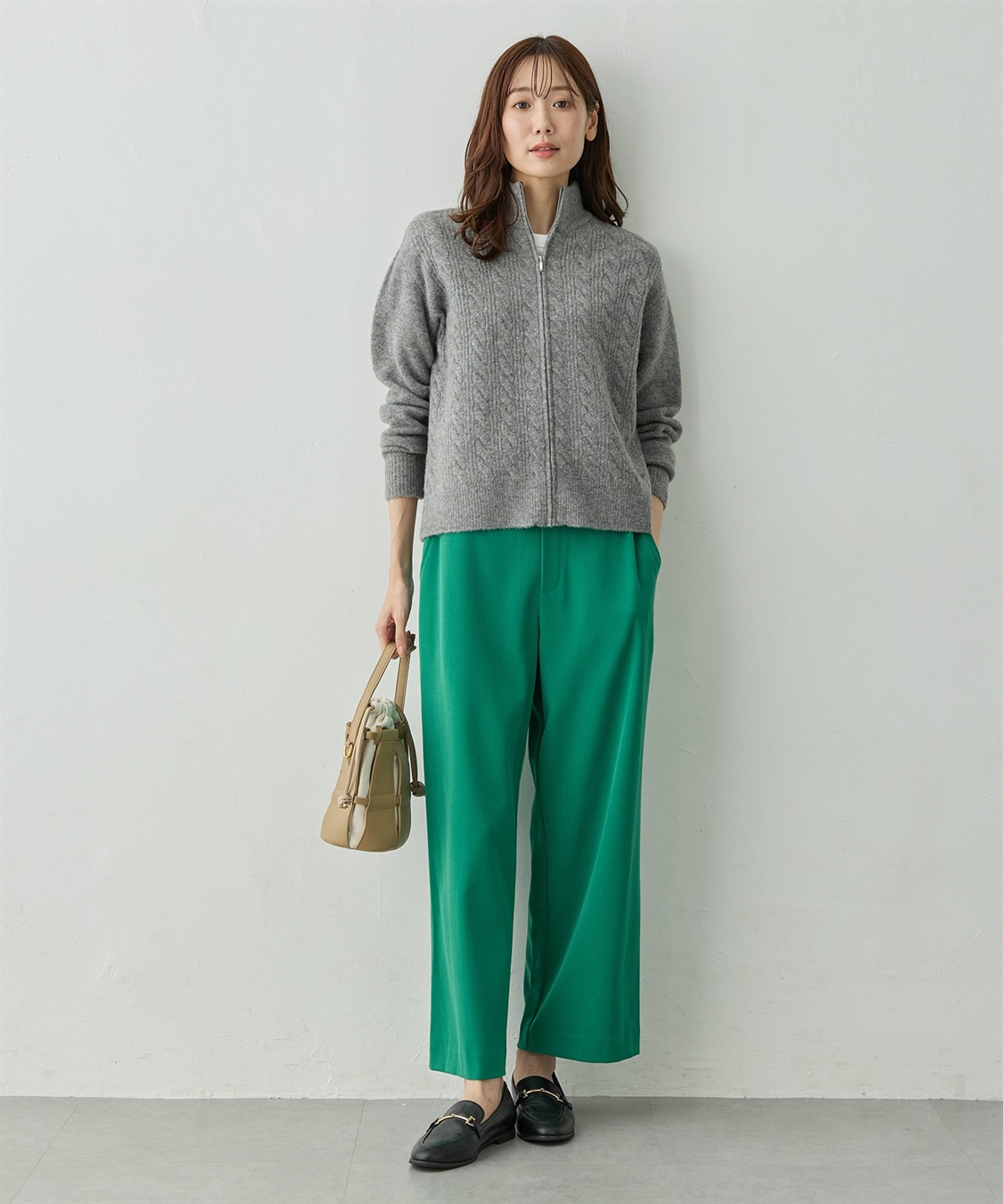 Petit Honfleur ケーブルZIPニットカーディガン【ハンドウォッシャブル】_sub_18