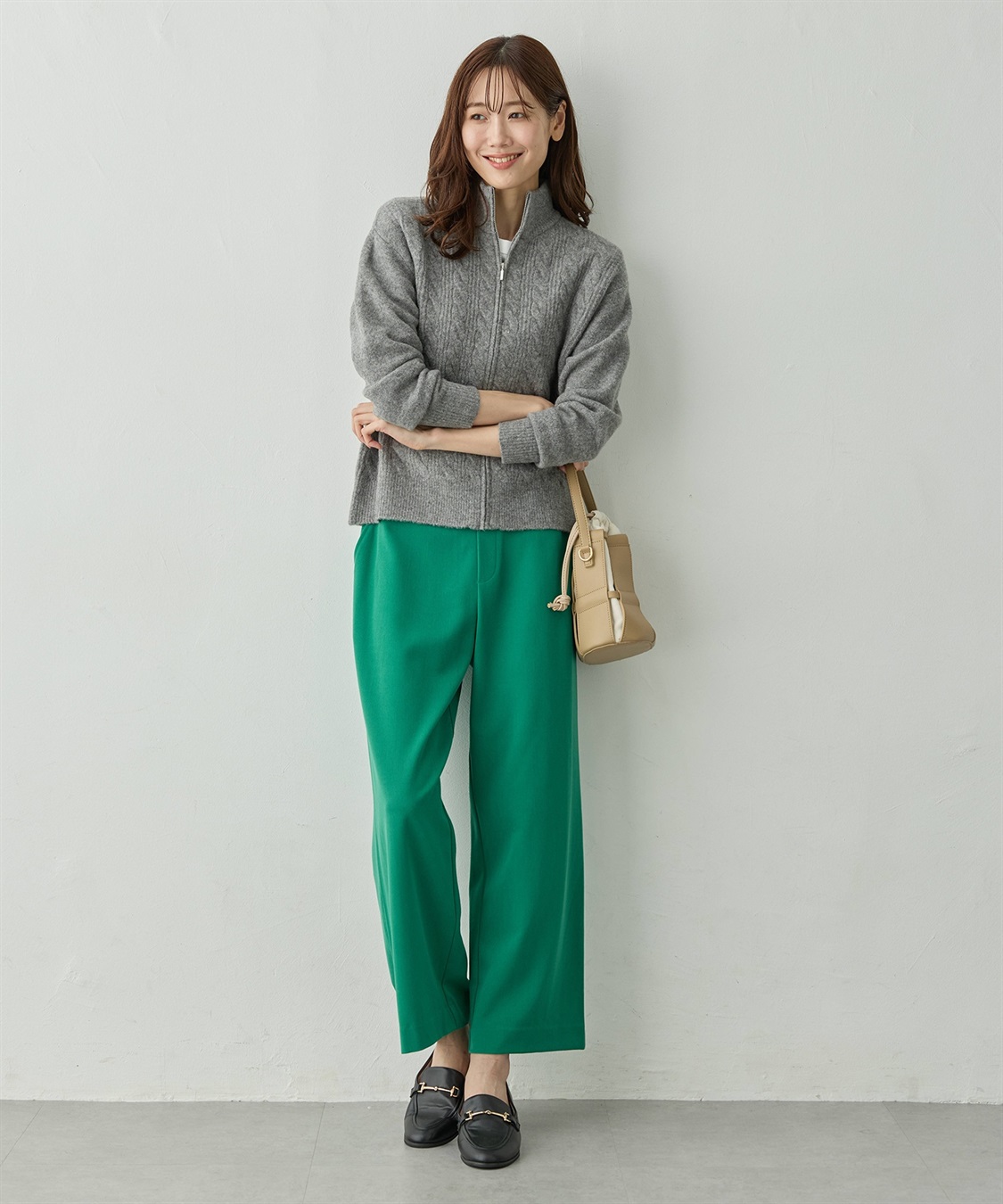 Petit Honfleur ケーブルZIPニットカーディガン【ハンドウォッシャブル】_sub_19