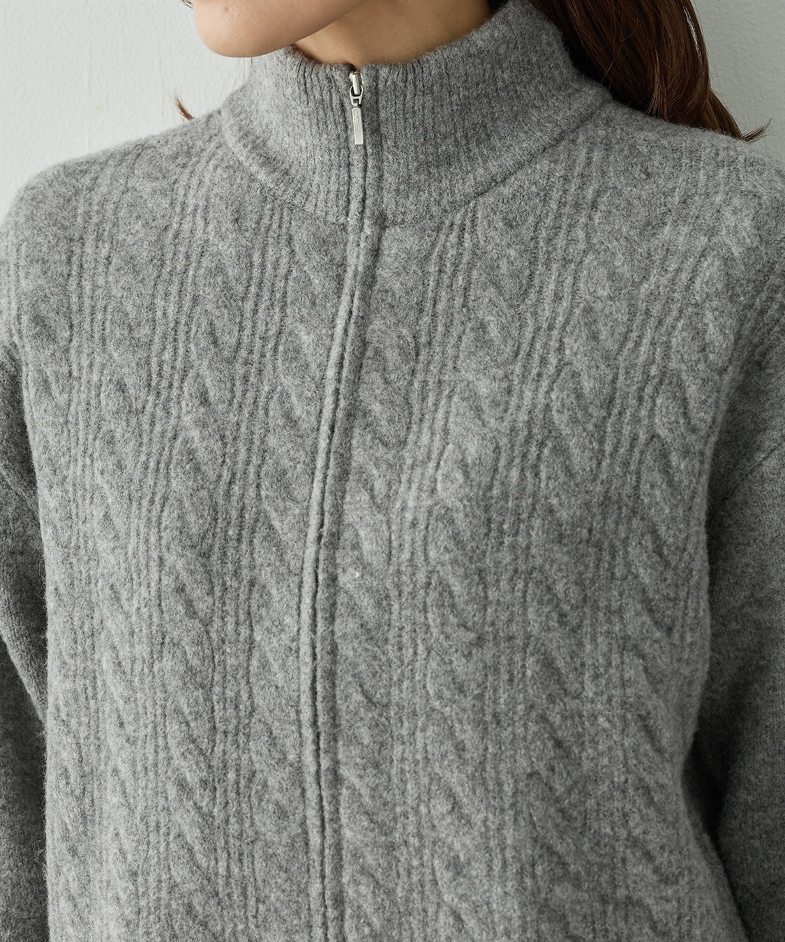 Petit Honfleur ケーブルZIPニットカーディガン【ハンドウォッシャブル】_sub_20