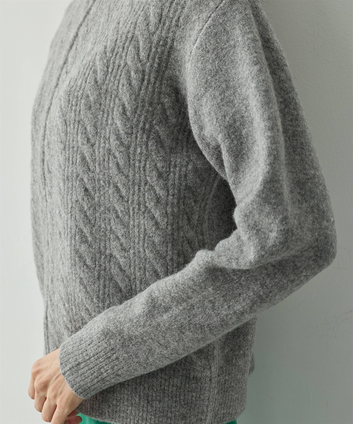 Petit Honfleur ケーブルZIPニットカーディガン【ハンドウォッシャブル】_sub_21