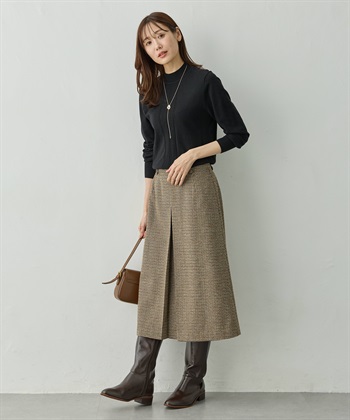 Petit Honfleur フロントケーブル編みハイネックニットプルオーバー【楽ちんニットシリーズ・静電気防止・ウォッシャブル】_subthumb_9