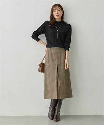 Petit Honfleur フロントケーブル編みハイネックニットプルオーバー【楽ちんニットシリーズ・静電気防止・ウォッシャブル】_subthumb_10