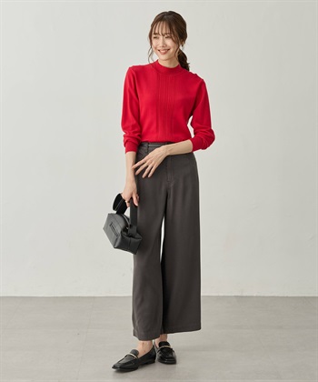 Petit Honfleur フロントケーブル編みハイネックニットプルオーバー【楽ちんニットシリーズ・静電気防止・ウォッシャブル】_subthumb_16