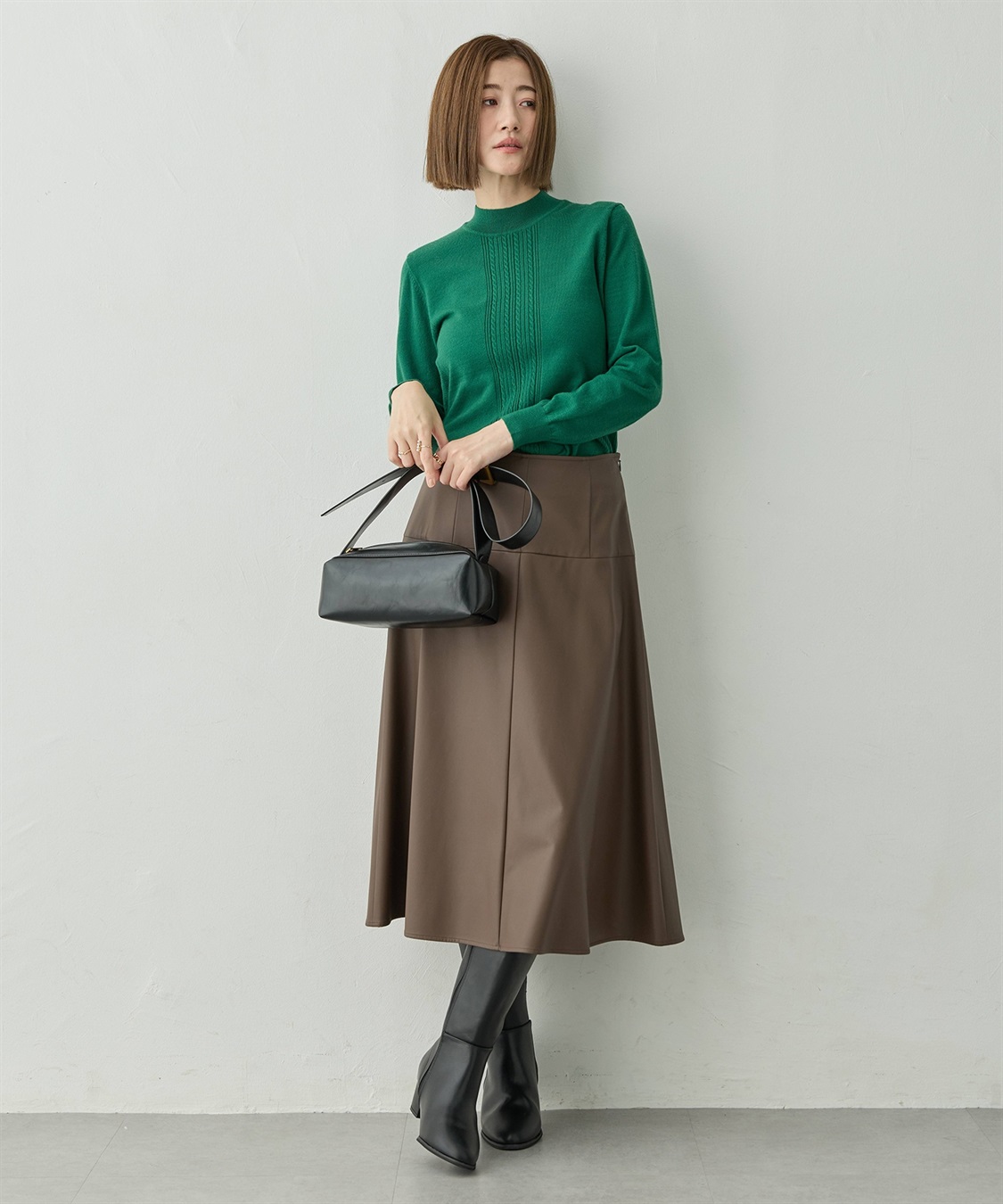 Petit Honfleur フロントケーブル編みハイネックニットプルオーバー【楽ちんニットシリーズ・静電気防止・ウォッシャブル】_sub_19