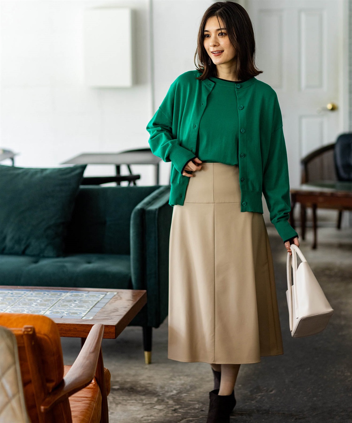 Petit Honfleur バイカラーニットカーディガン_sub_3